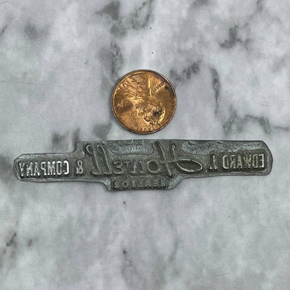 Vintage Letterpress Printers Block Plate Edward J. Howell & Company Realtor TJ57