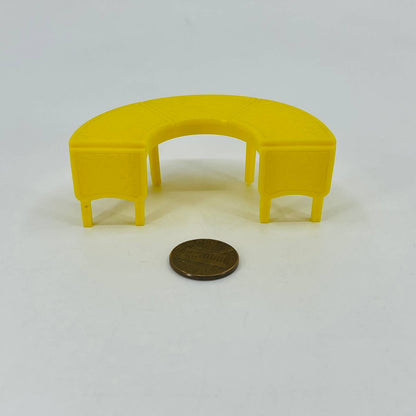 1950s MARX Dollhouse Furniture Celluloid Yellow Half Circle Coffee Table TD6