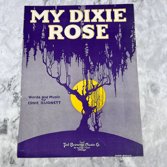 MY DIXIE ROSE Ernie Burnett 1920 Vintage Sheet Music TI1
