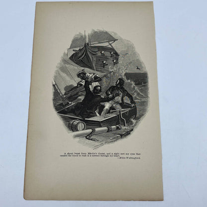 1880s Original Art Engraving - Miles Wallingford - African American Sailor AC8