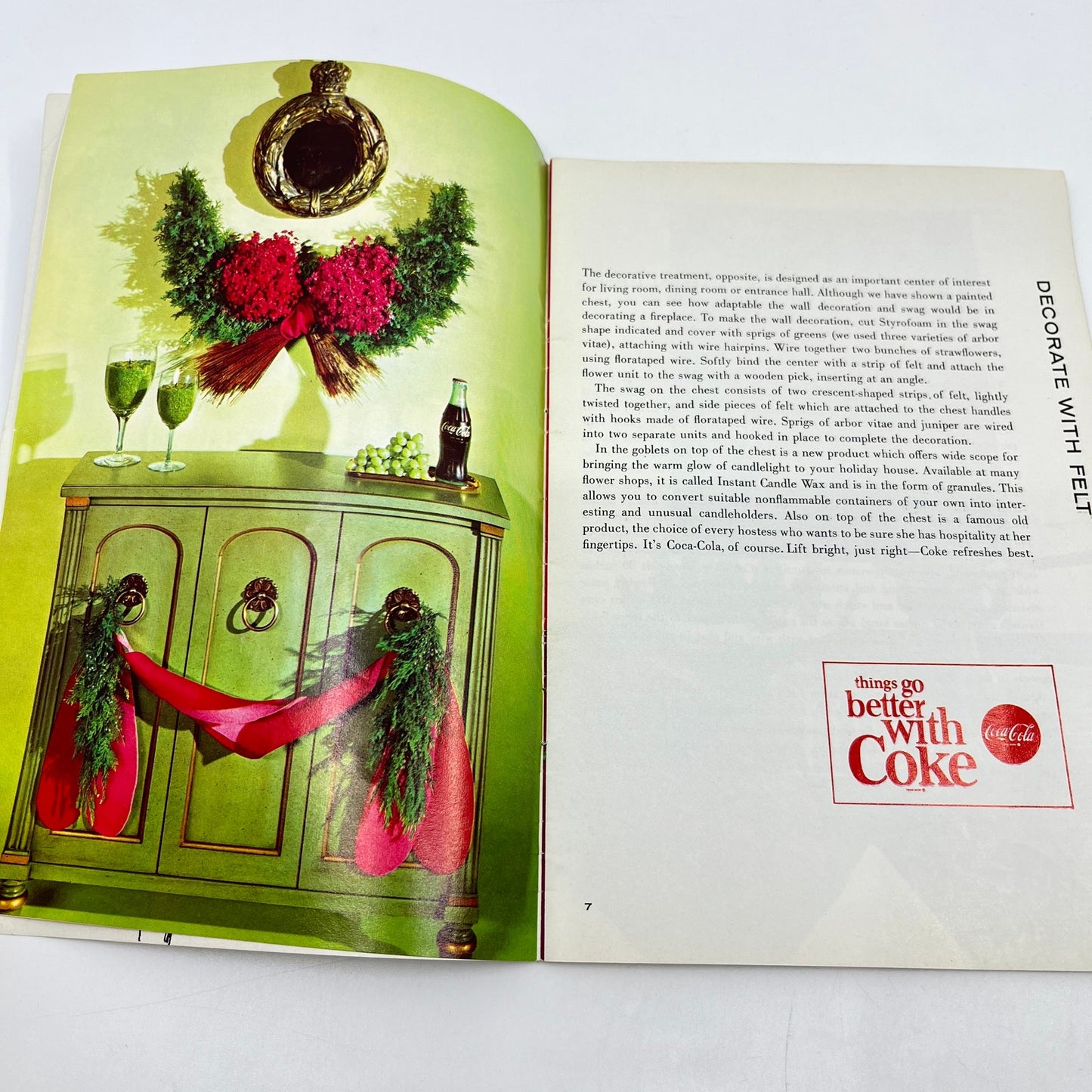1964 Coca Cola Coke Pause For Living Magazine Home Interiors and Crafts L4-6