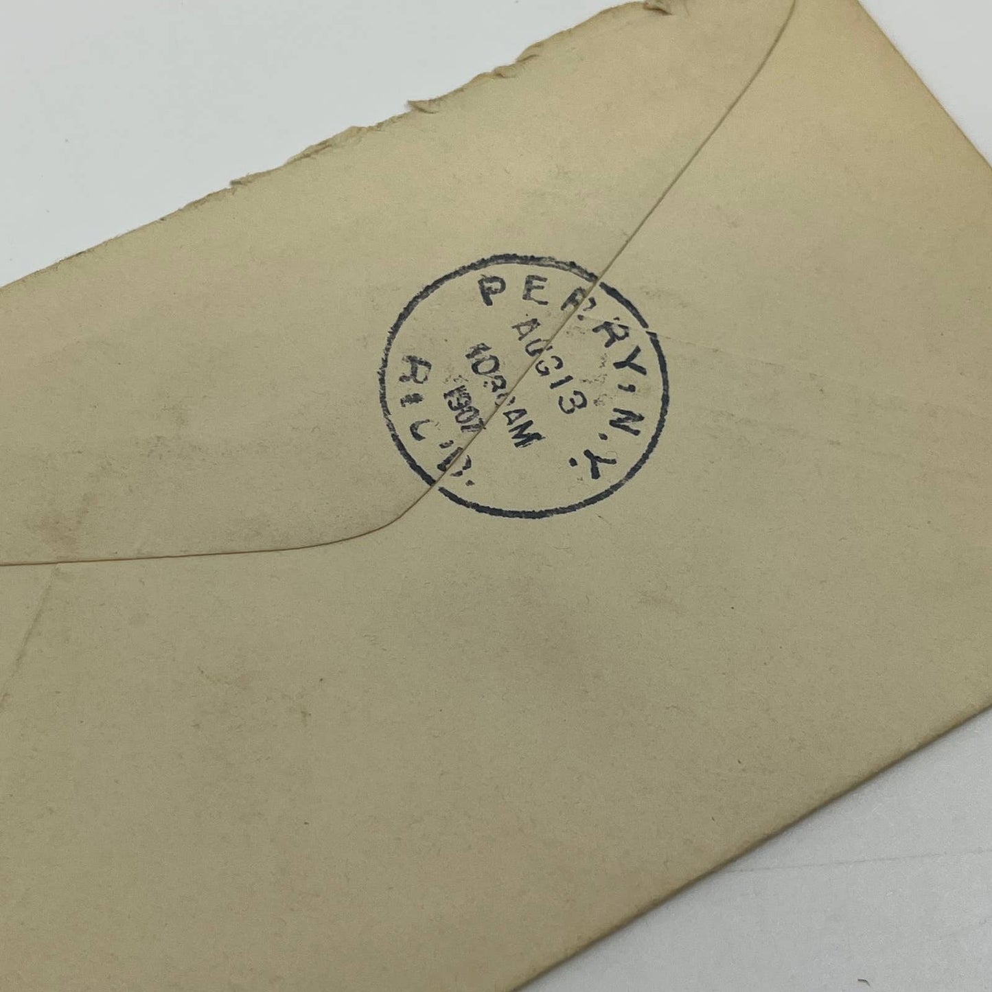 1907 Postal Cover & Letter Pine City to Perry NY Charles Bun AA6