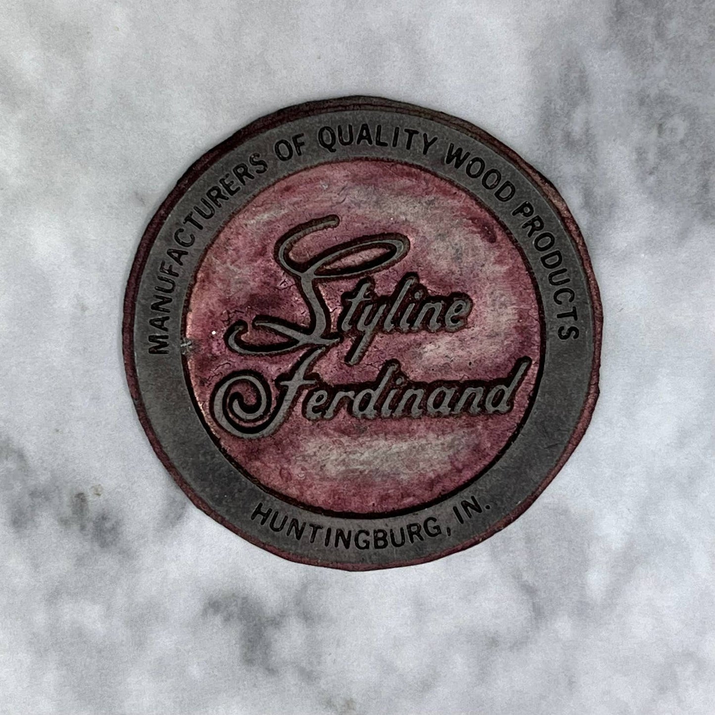 Vintage Print Plate Styline Ferdinand Wood Products Huntingburg IN SA2