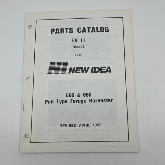 Original 1987 New Idea Catalog FH 11 660 & 680 Pull Type Forage Harvester TB9