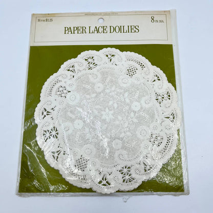 Set of 2 Vintage Paper Lace Doilies in Package 8” FL3