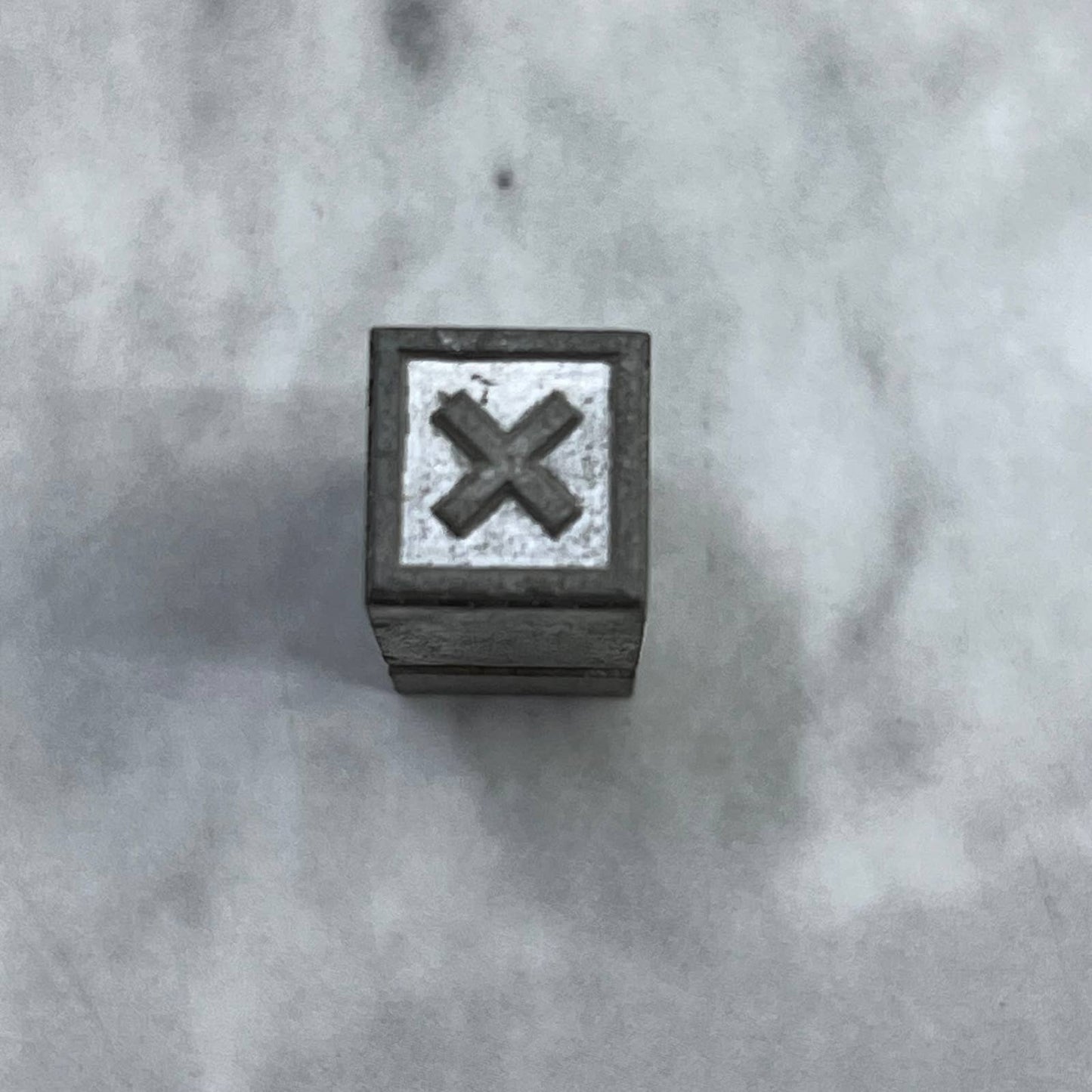 Vintage Printing Letterpress Printers Block Plate “X” Icon SE826