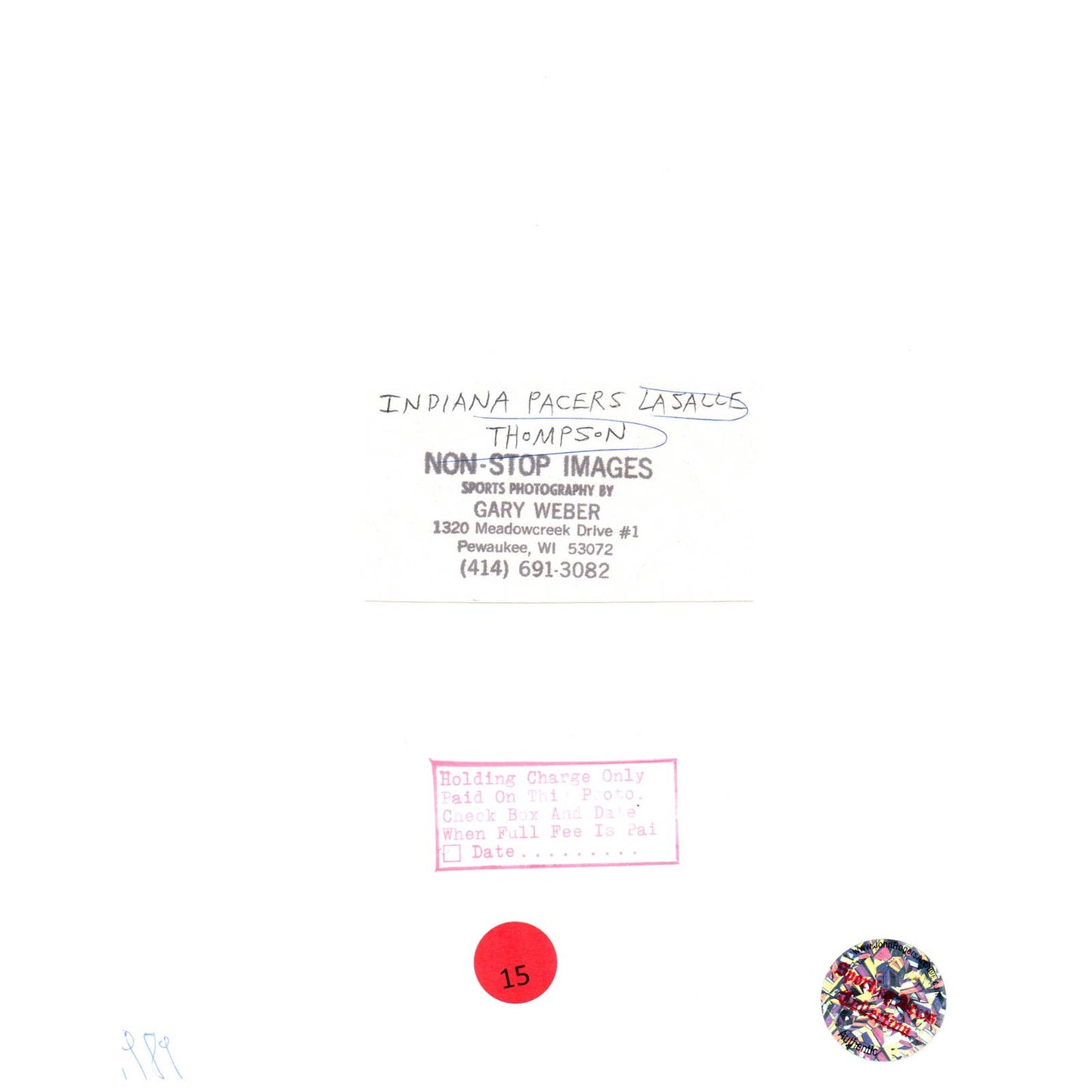 1989 Press Photo Basketball NBA Indiana Pacers LaSalle Thompson 8x10" AD3