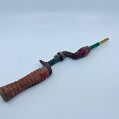 Vintage Red Rubber Pistol Grip Fishing Rod Handle TE2-9