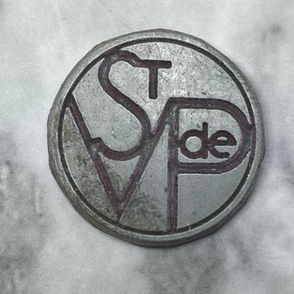 Vintage Letterpress Printers Block Plate ST VP de SE843