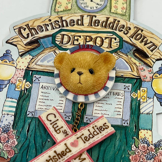 Cherished Teddies Club Member 1997 Enesco Darling Resin 1.5” Pin NEW On Card SA1