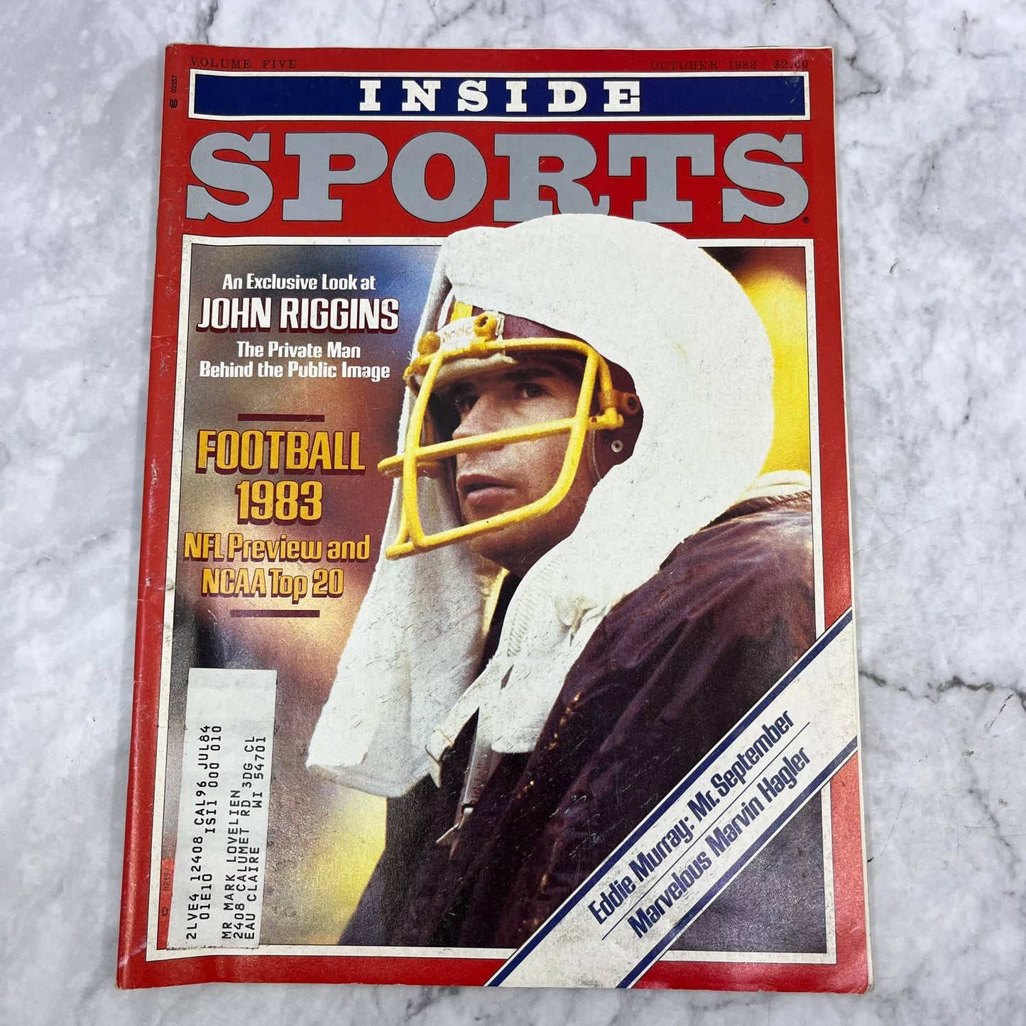Inside Sports magazine 1983 John Riggins BEN Crenshaw MARVIN Hagler Decker TJ3