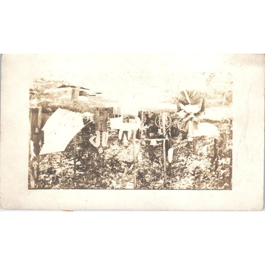 Group of Men Camping at Campsite Original RPPC Real Photo Postcard PB1