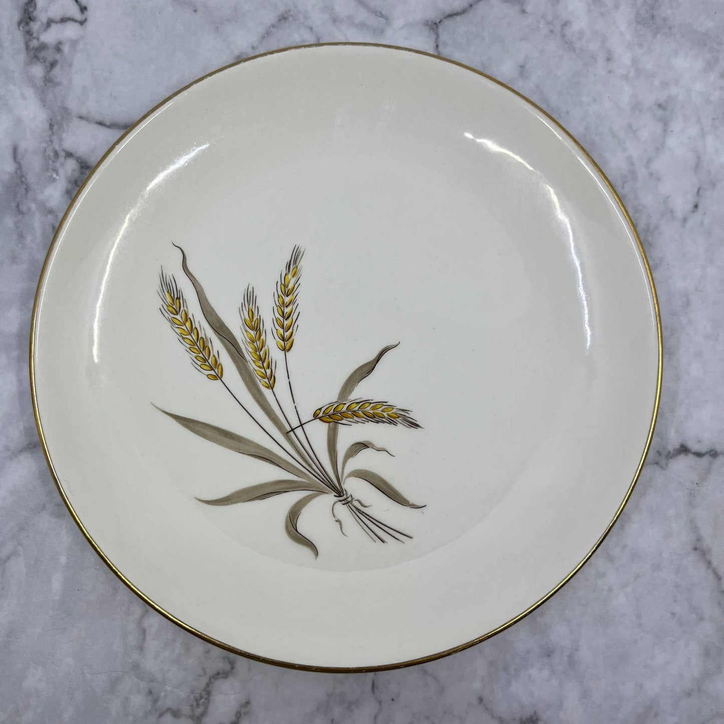 Vtg Cunningham & Pickett China 7.25" Salad Plate Wheat Spray 22k Gold Trim TA1