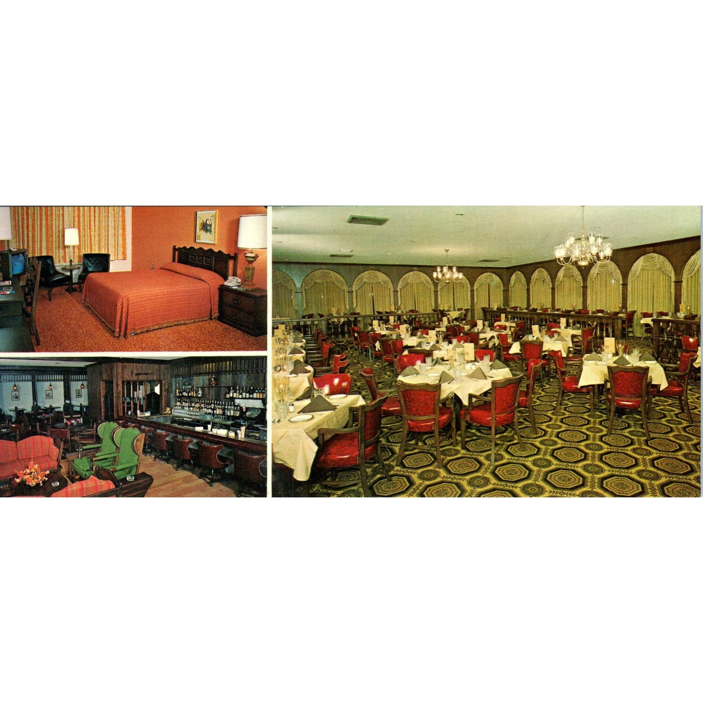 Vintage Long Postcard Sheraton Motor Inn Interior Hagerstown MD SE3-2