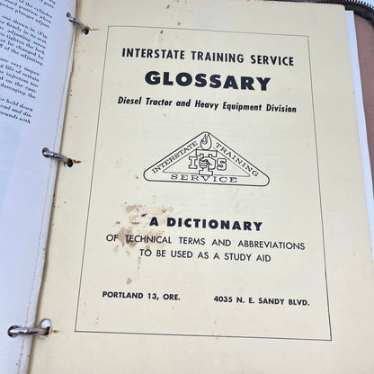 1945 Interstate Training Service Diesel Tractor & Heavy Equipment Manual Lot BA3