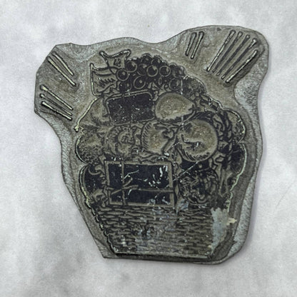 Vintage Printing Letterpress Printers Block Plate Christmas Gift Basket SE825