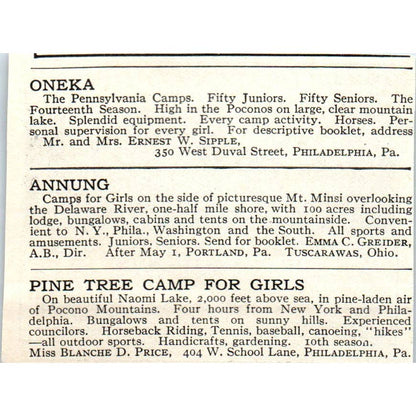 Eggemoggin Girls Camp East Harpswell Maine Edward L. Montgomery - 1921 Ad TJ7-S8