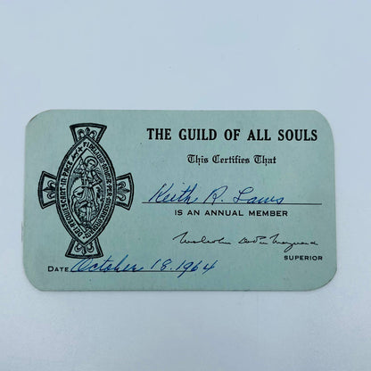 1964 The Guild of All Souls Membership Card Keith R. Laws SC2