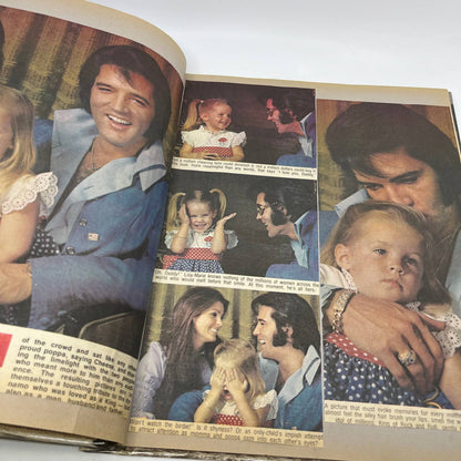 1970s Elvis Scrapbook Album Handmade Clippings & Photos TI6