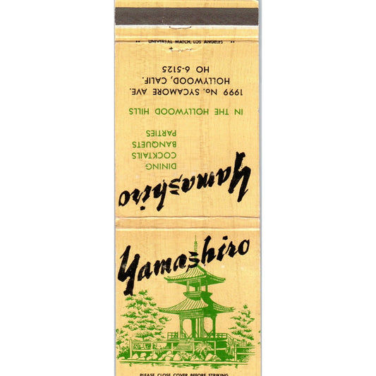 Yamashiro Restaurant Hollywood CA Advertising Matchbook Cover MM10-3