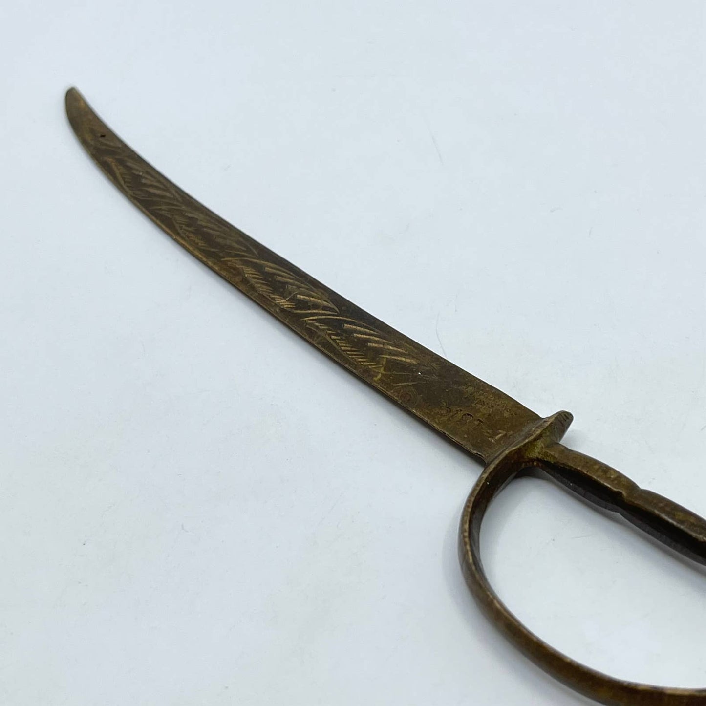 Vintage Sarna Solid Brass Sword Saber Letter Opener 8” SD3