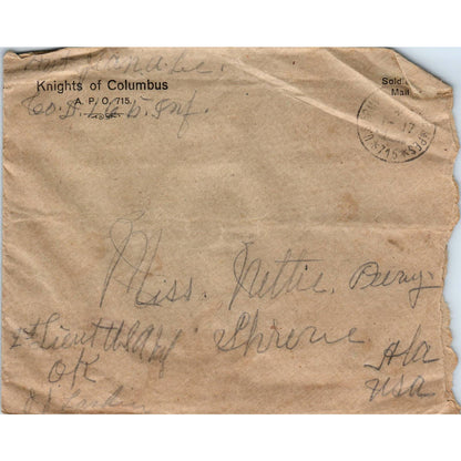 1919 WWI Letter & Envelope 165th Inf. & 42nd Division Remagen on the Rhine AD6