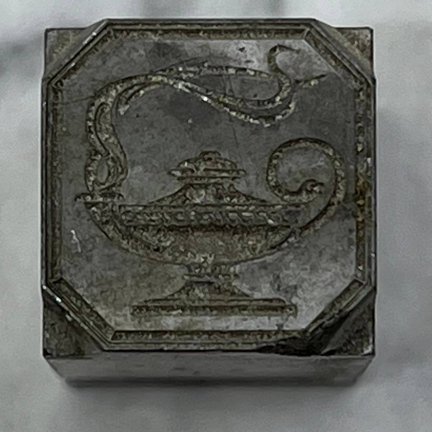 Vintage Printing Letterpress Printers Block Plate Genie Lamp TJ59