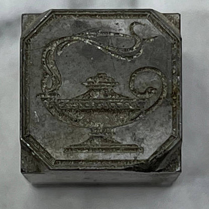 Vintage Printing Letterpress Printers Block Plate Genie Lamp TJ59
