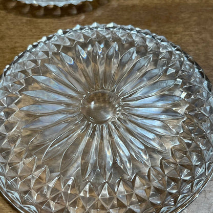 Vintage Set of 6 Crystal Glass Doll Tea Party Plates 3.5” TB2