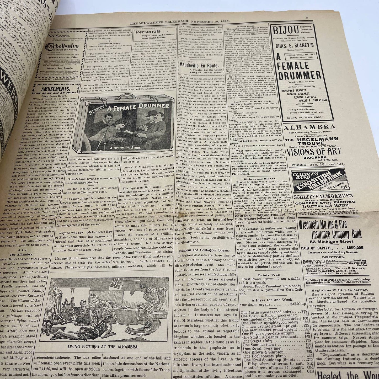 1898 Sep 25 Original Milwaukee Telegraph - Thanksgiving Turkey Thoughts FL4