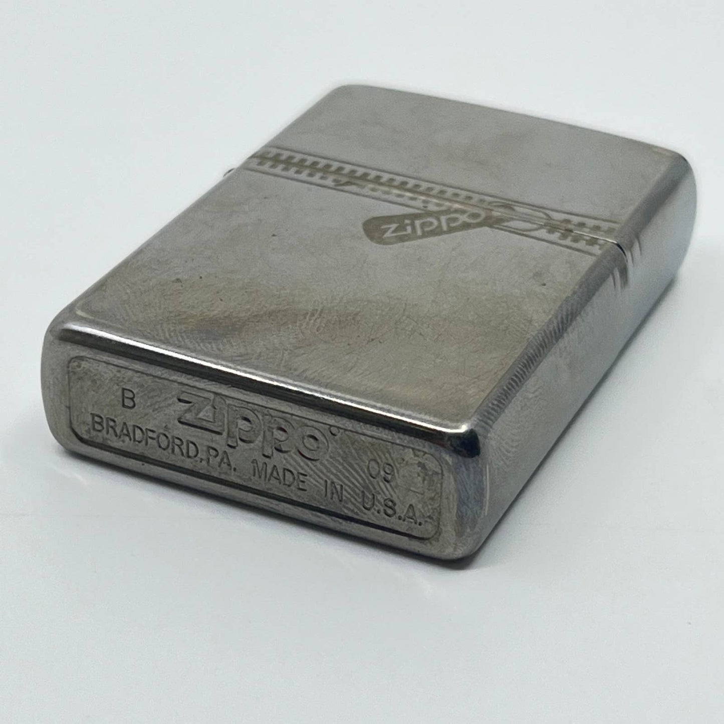 Vintage ZIPPO Zipper Design Chrome Lighter SC6