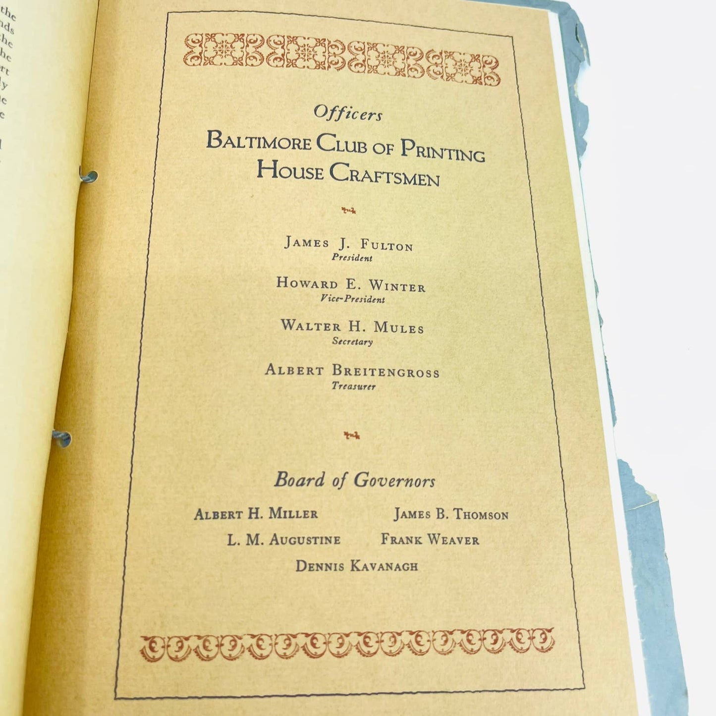 1928 Program The Baltimore Club of Printing House Craftsmen Ladies Night C10