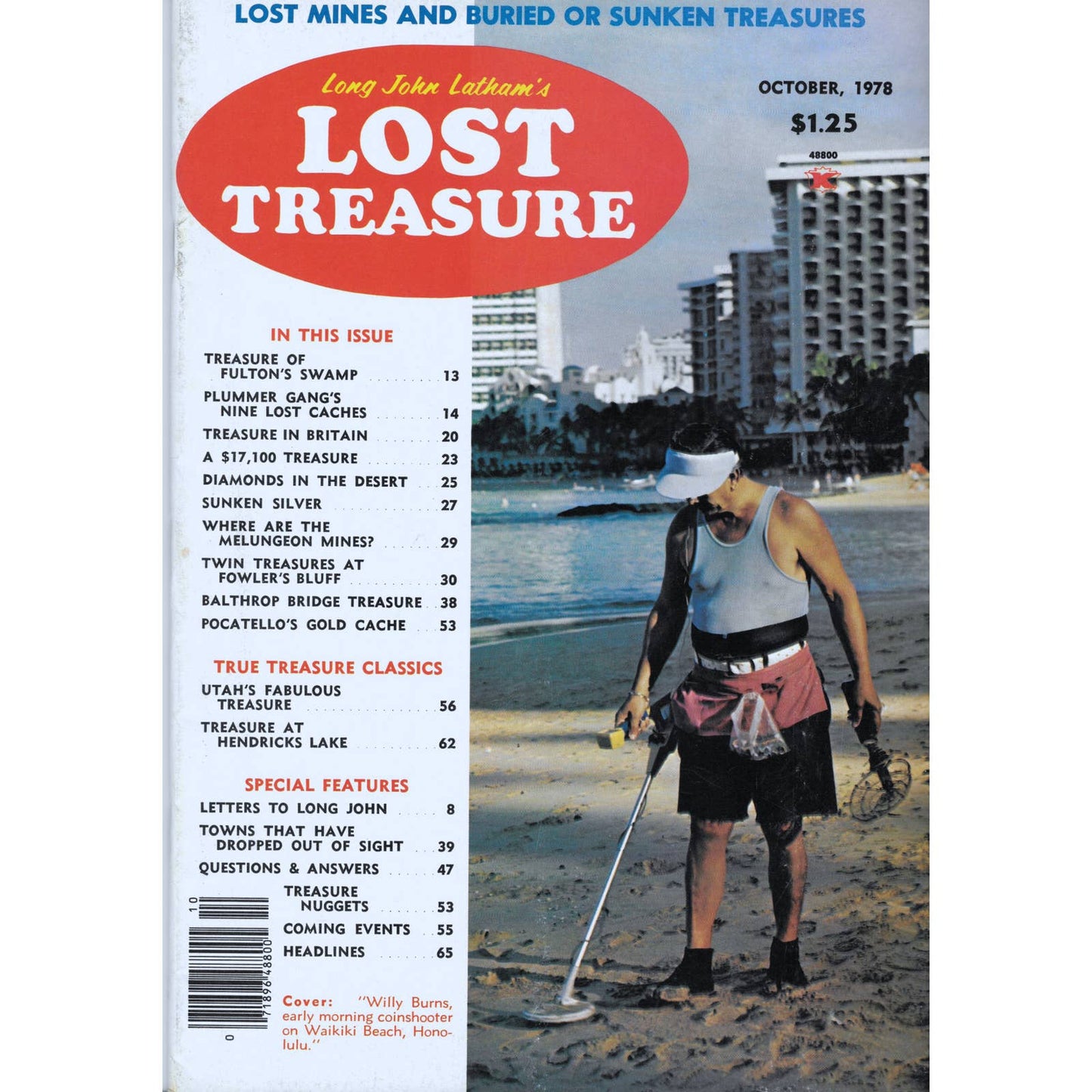 Long John Lathams Lost Treasure Magazine Lost Mines, Buried, Sunken Oct 1978 M1