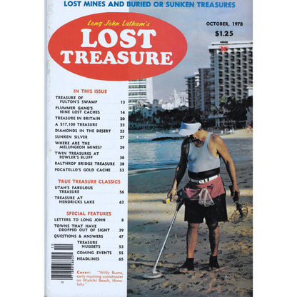 Long John Lathams Lost Treasure Magazine Lost Mines, Buried, Sunken Oct 1978 M1
