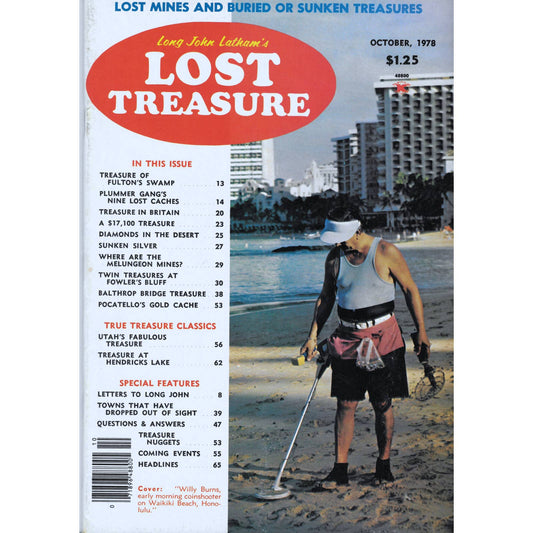 Long John Lathams Lost Treasure Magazine Lost Mines, Buried, Sunken Oct 1978 M1