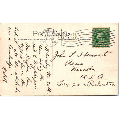 Hudson River Day Line Steamer Robert Fulton 1909 - Original RPPC Postcard TJ9-P1