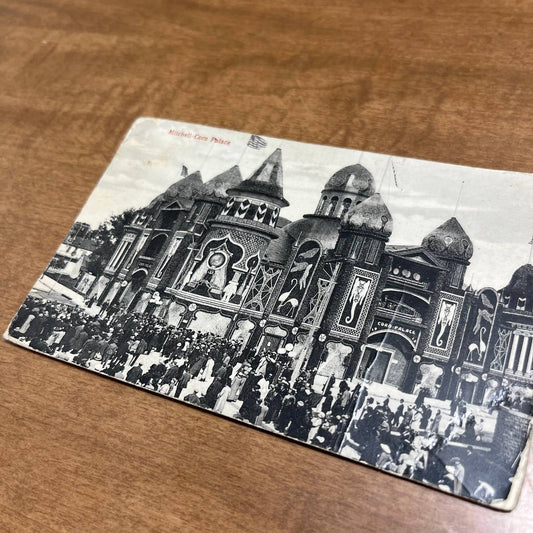 Vintage RPPC Postcard 1917 Original Wood MITCHELL CORN PALACE Pre 1921 SD PA1