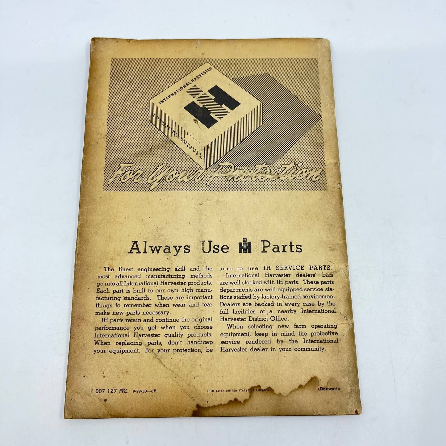 1950 McCormick Corn Planters HM 220 HM-221 HM-222 Farmall Tractors Manual TC6