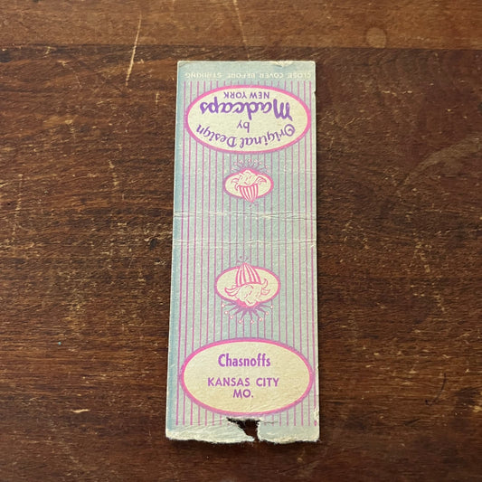 Chasnoffs Kansas City MO Advertising Matchbook Cover SB3-M6
