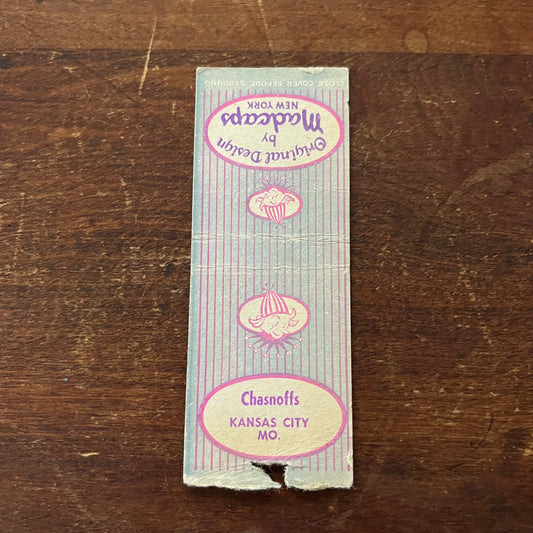 Chasnoffs Kansas City MO Advertising Matchbook Cover MM11-4