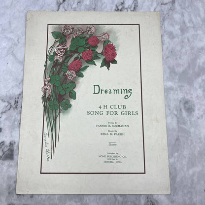 1927 Vintage DREAMING 4H Club Song for Girls Sheet Music Buchanan & Parish TH5