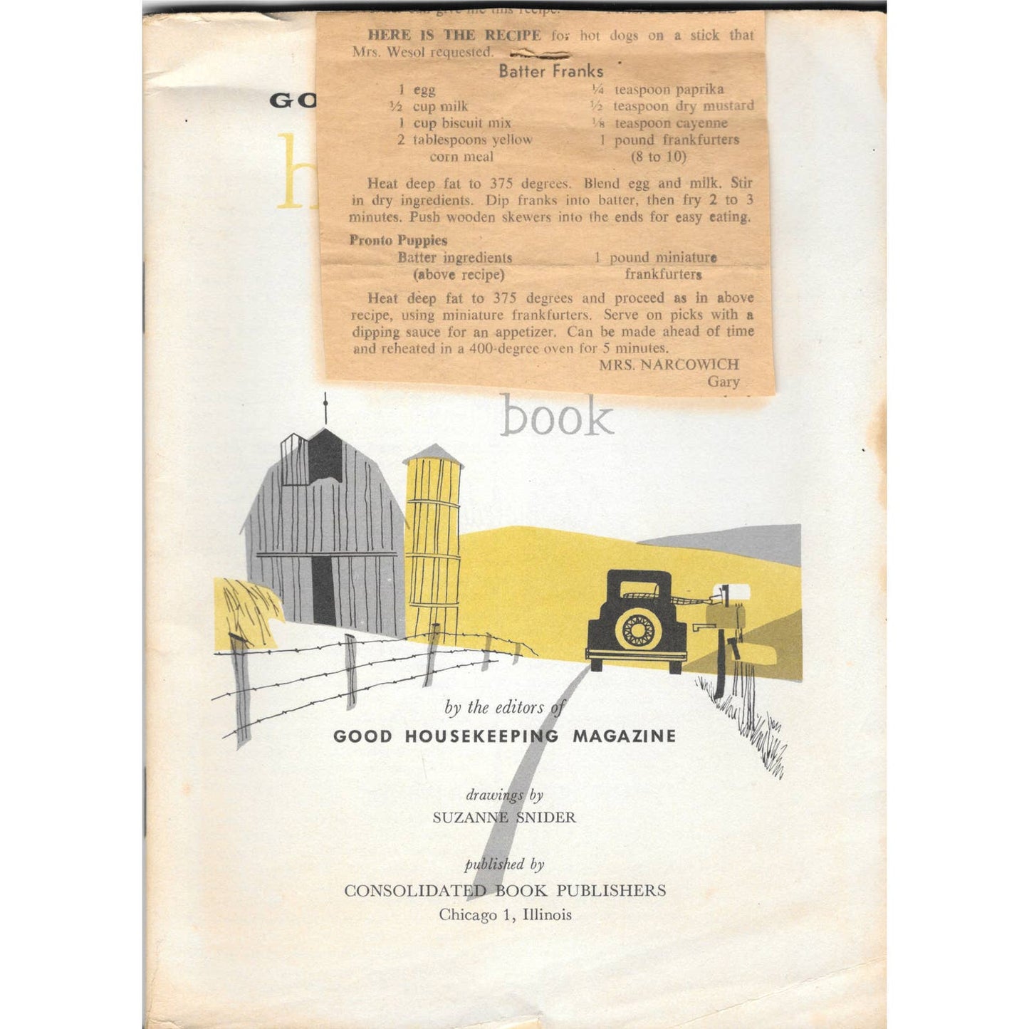 Good Housekeeping's Hamburger & Hot Dog Book 1958 recipe book TJ7