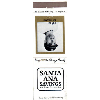 Santa Ana Savings Jim Fregosi Baseball Advertising Matchbook Cover SA1-M8