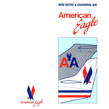 1980s American Eagle Airlines Metro & Chaparral Texas Travel Brochure SE4