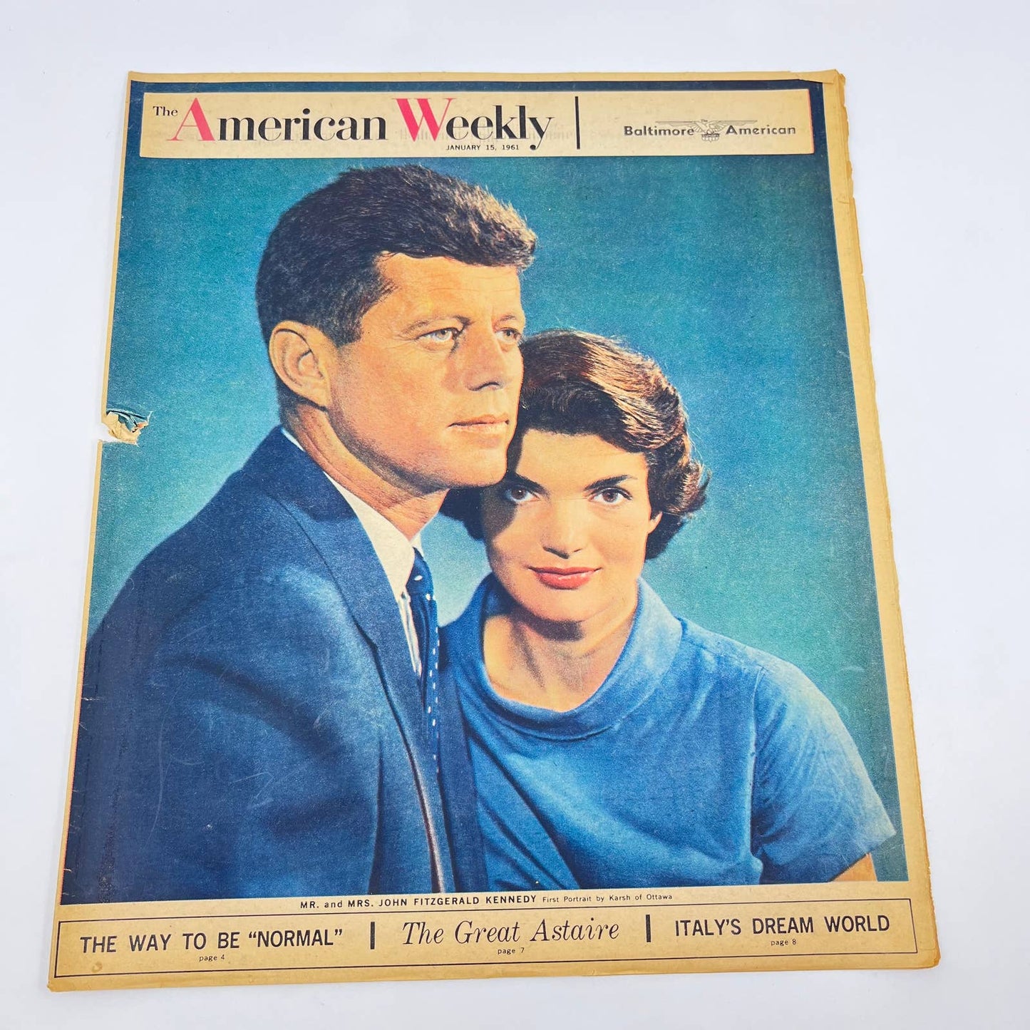 1961 January 15 The American Weekly Baltimore American JFK Cover Astaire TF5