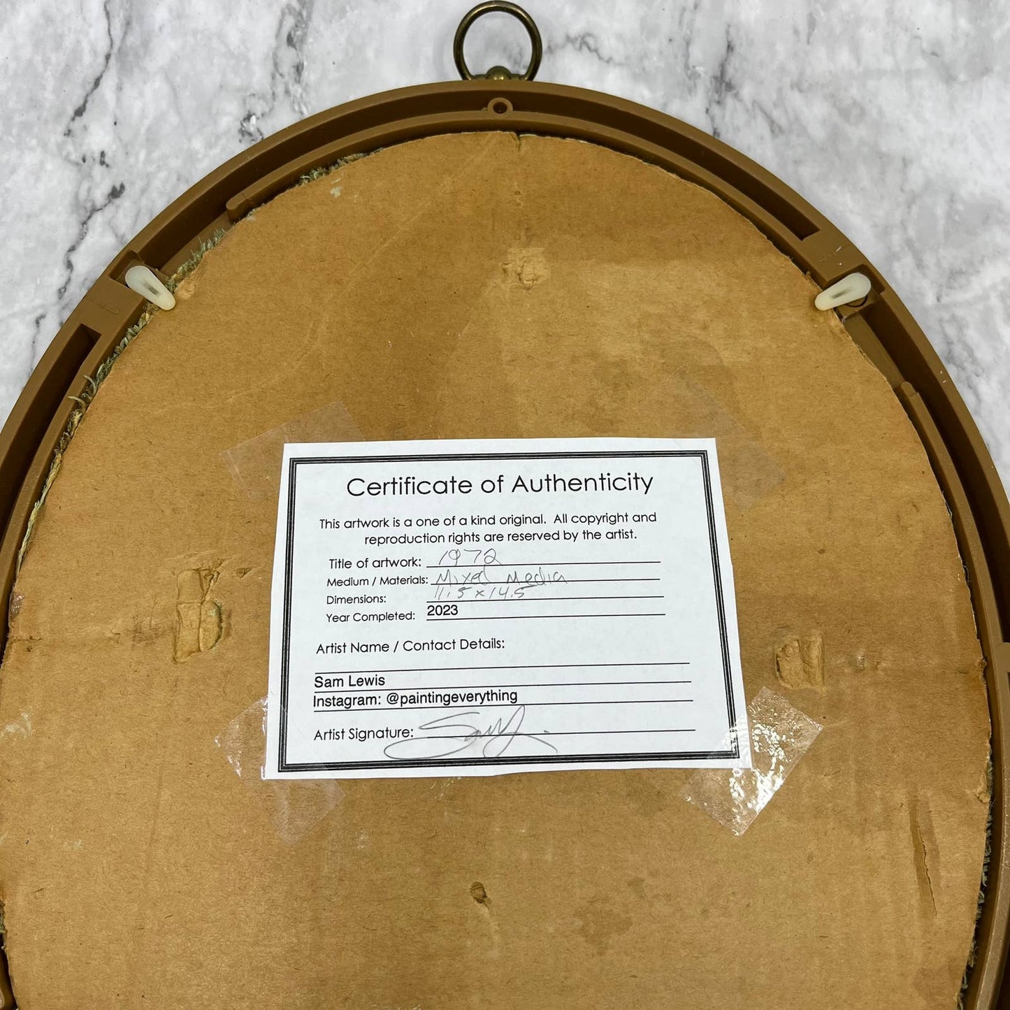 Original Framed Mixed Media Abstract Art Painting 14.5x11.5 “1972” With COA