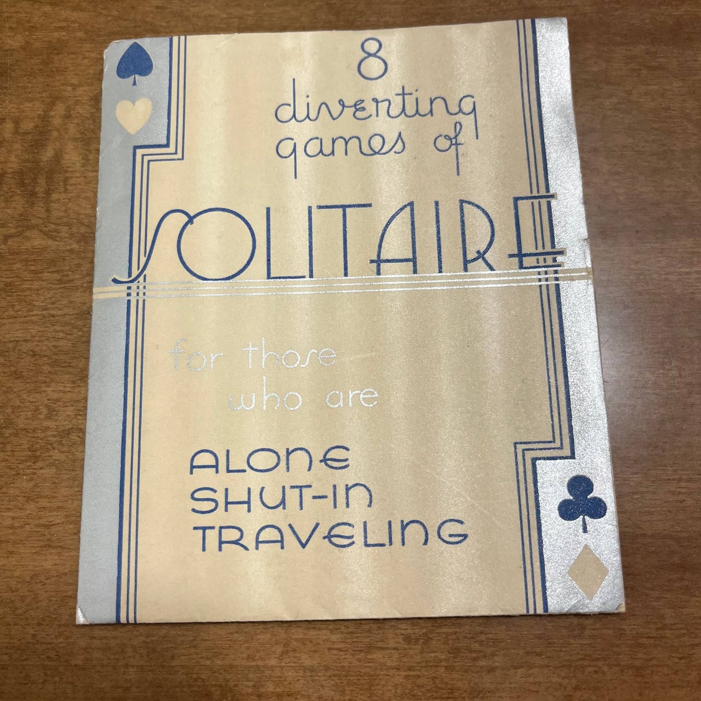 1930s 8 Diverting Games of Solitaire For Those Who Are Alone Shut-in Traveling