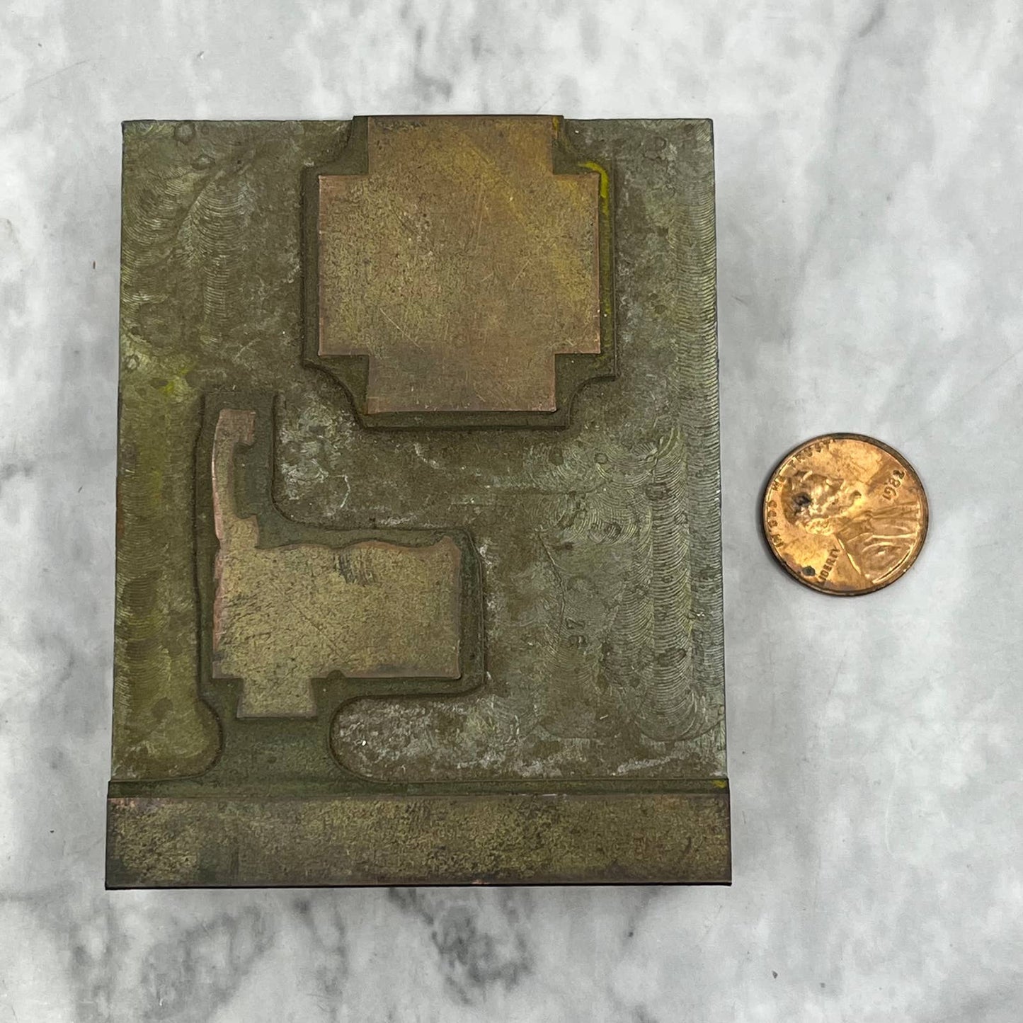 Vintage Printing Letterpress Printers Block Plate Phonebook Cross Icon TJ52