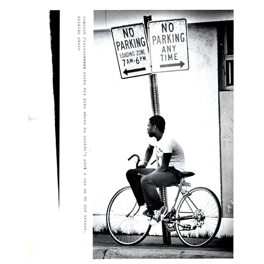 1983 Press Photo Cycling Joseph Pierre Parks Bike on NE 2nd St Miami FL 8x10 AD3