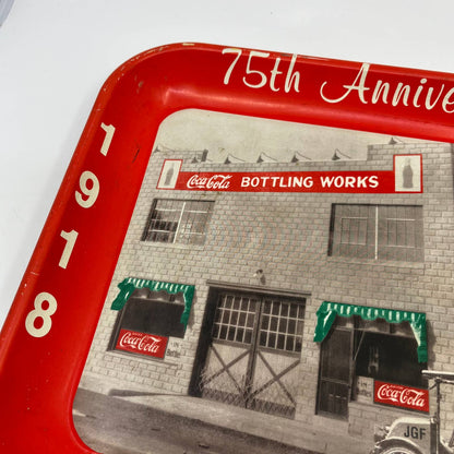 Coca-cola vintage red serving tray Coatesville Pa 1993 75th Anniversary TG4